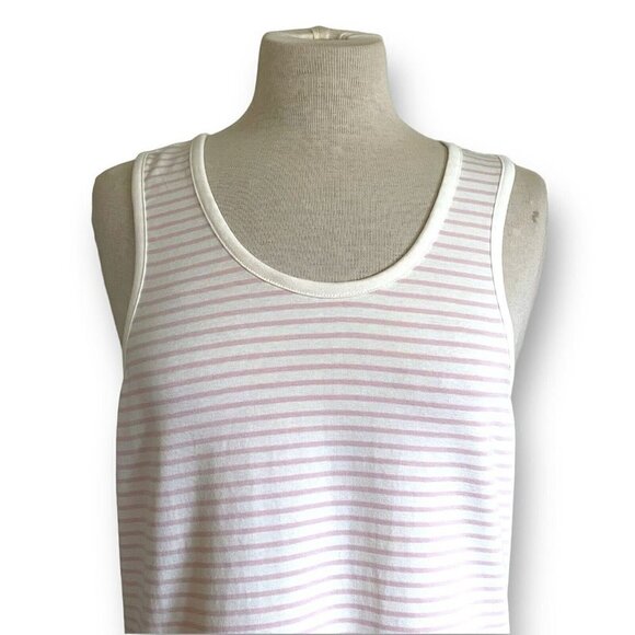 Hanna Andersson Womens Pajama Tank Top XL Pink White Stripe Organic Cotton PJ's - Picture 3 of 5